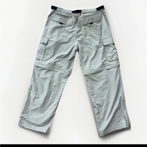 EMS Cargo Pants Baggy36x30Gray Buckle Belt  Outdoor Hiking Convertible Zip Short